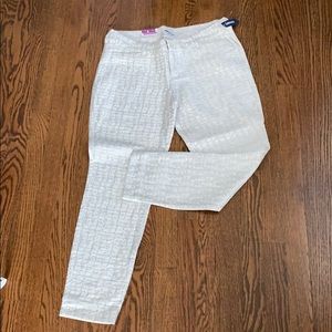 Old navy diva dress pants cream w silver shimmer 6